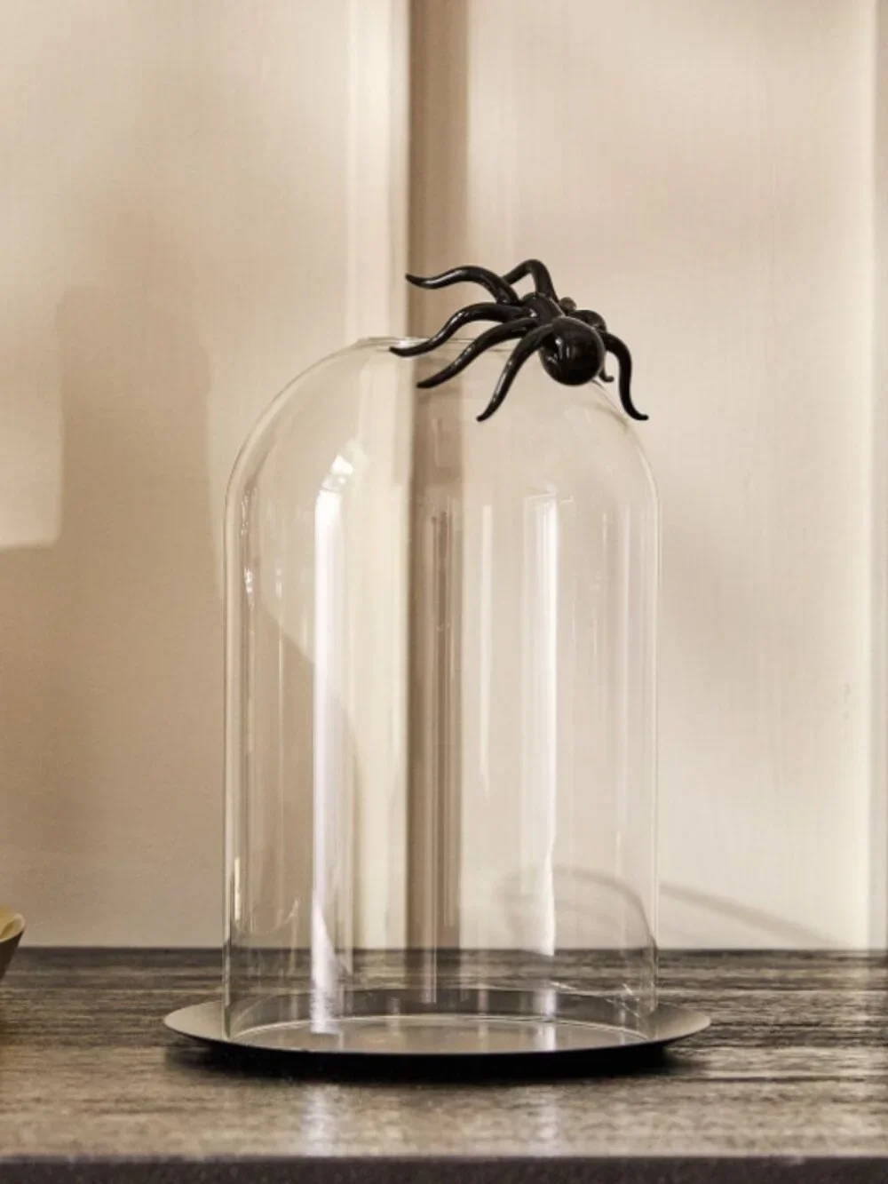 West Elm Glass Spider Cloche Candleholder